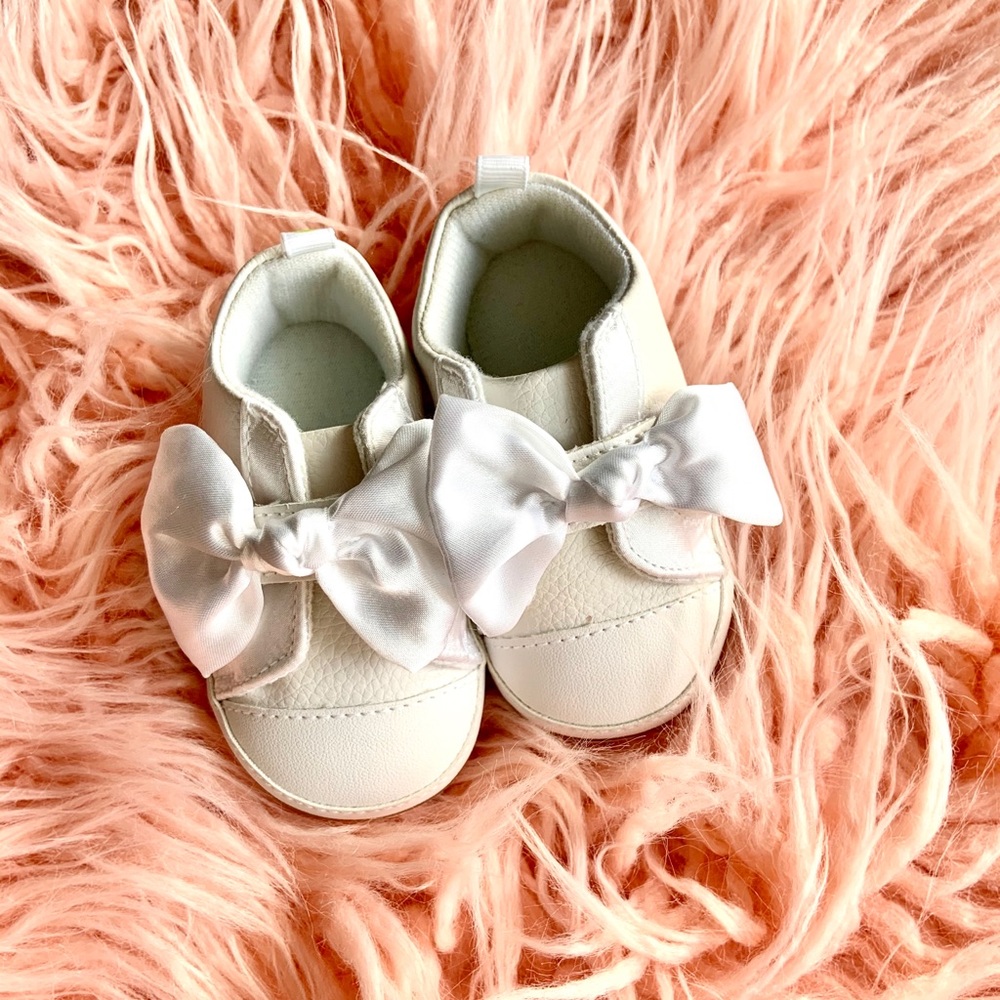 First Steps: White Baby Shoes